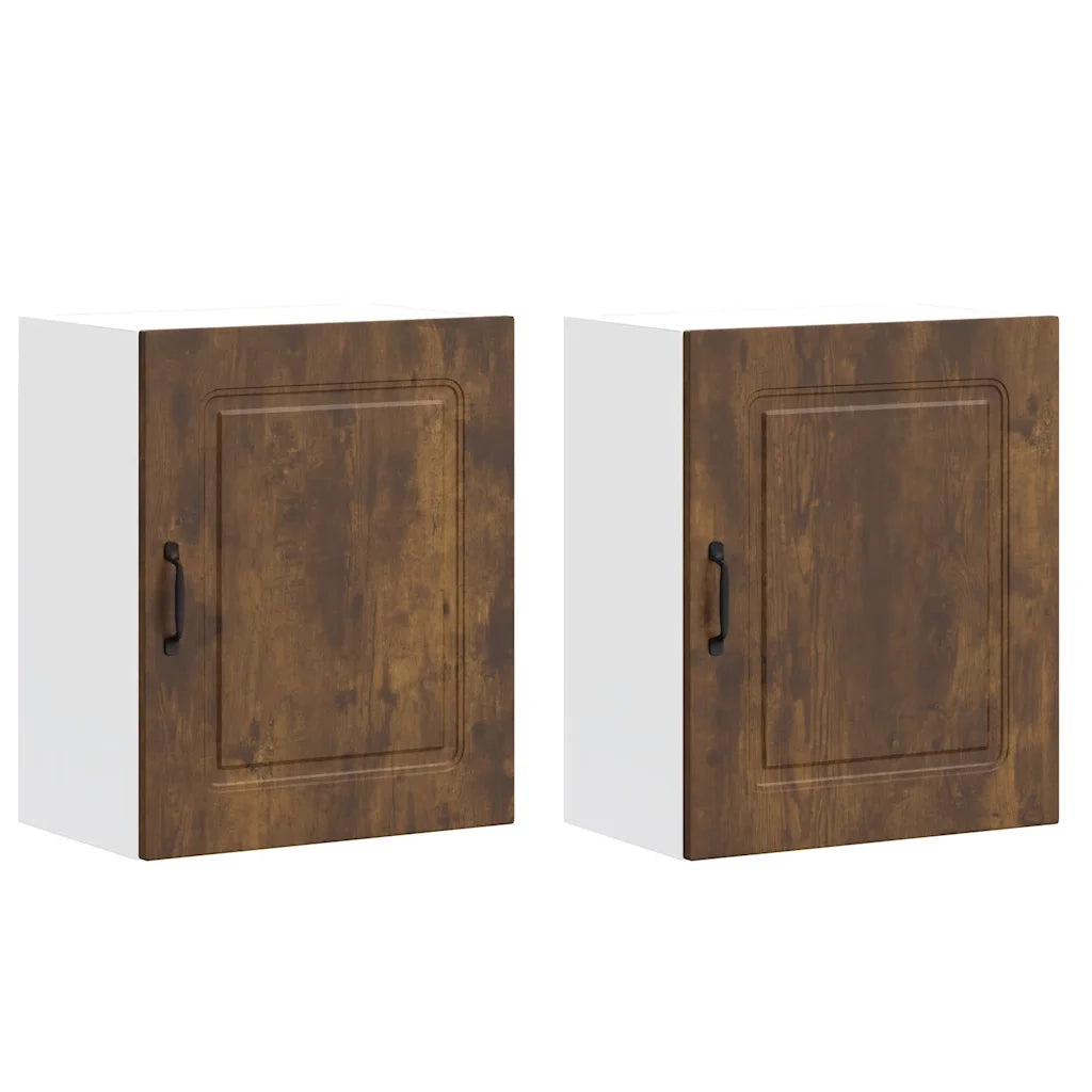 Pensili da cucina 2 pz Kalmar in Legno Multistrato Rovere Fumo 853568