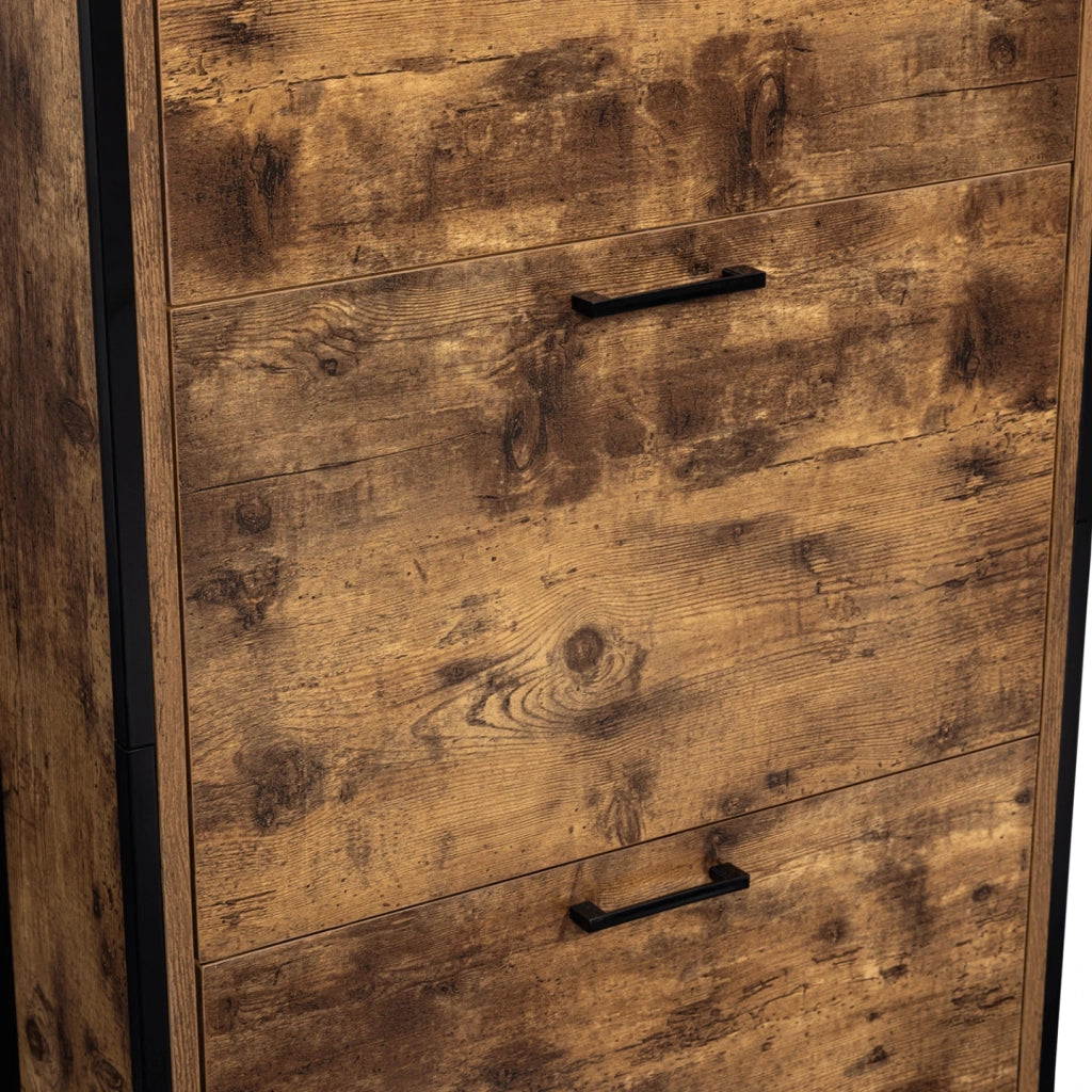 IDMarket - Scarpiera con 3 ante effetto invecchiato design industriale DAYTON