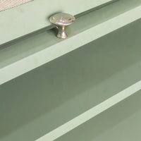 Scarpiera Panca in Metallo con Seduta e Anta Porta Scarpe Salvaspazio 2 Ripiani Verde