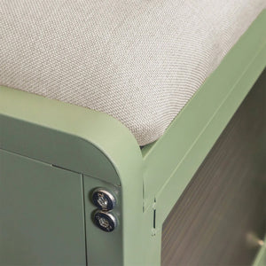 Scarpiera Panca in Metallo con Seduta e Anta Porta Scarpe Salvaspazio 2 Ripiani Verde