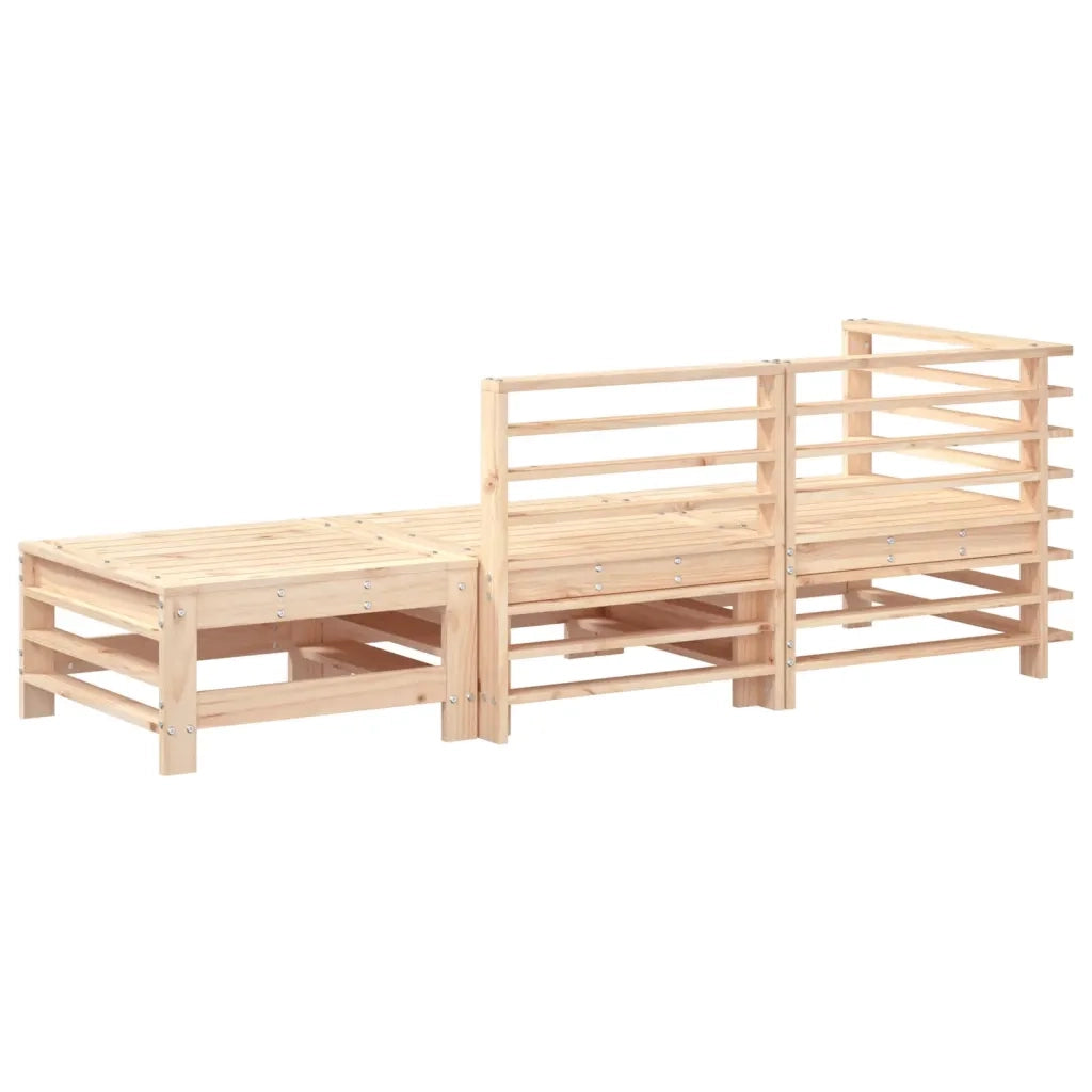 Salotto da Giardino-Set Salotto da Giardino 3 pz in Legno Massello di Pino 158720