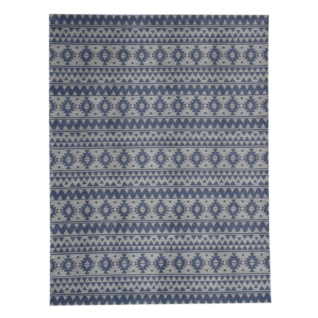 Tappeto In/Outdoor Sunny 210 Celeste con Motivo Etnico