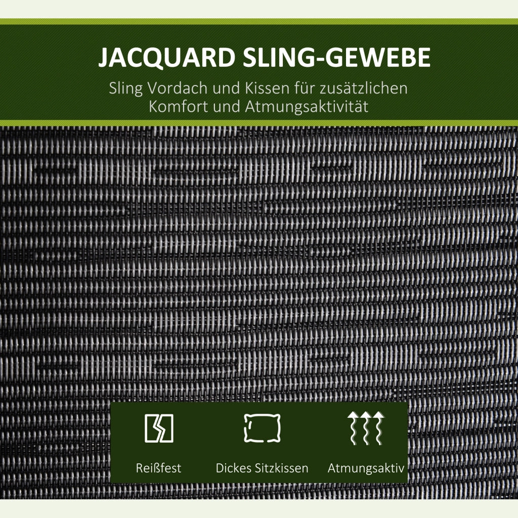Altalena da giardino 3 posti ¨C zephmum ¨C Grigio Textilene 200x120x170 cm