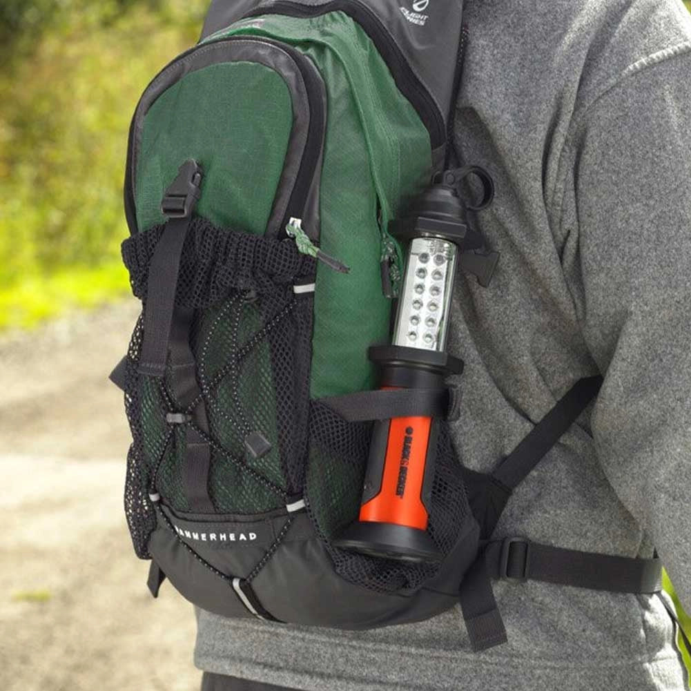 Lampada Emergenza Torcia Luce Ispezione Campeggio Black Decker con Gancio 14 LED