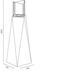 Camino a Bioetanolo da Pavimento 34,5x34,5x120 cm 1500W 1,2L Nairobi Nero