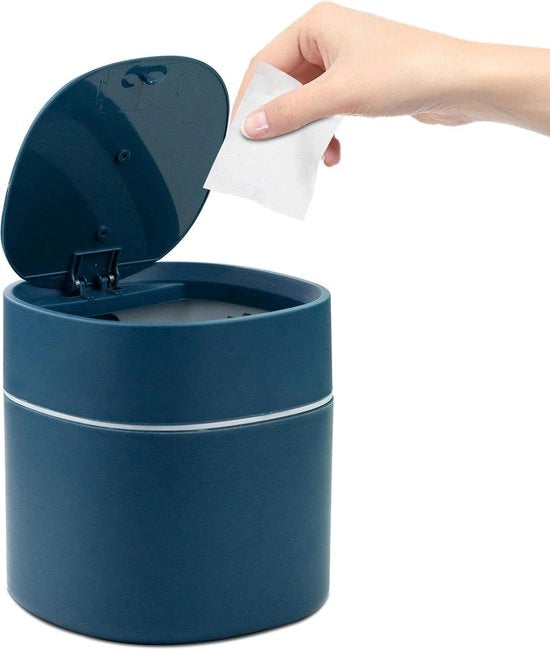 Vas da polvere con coperchio, 2 litri, mini-vas da polvere per scrivania, tavolo da toeletta, comodino, ABS, polipropilene verde
