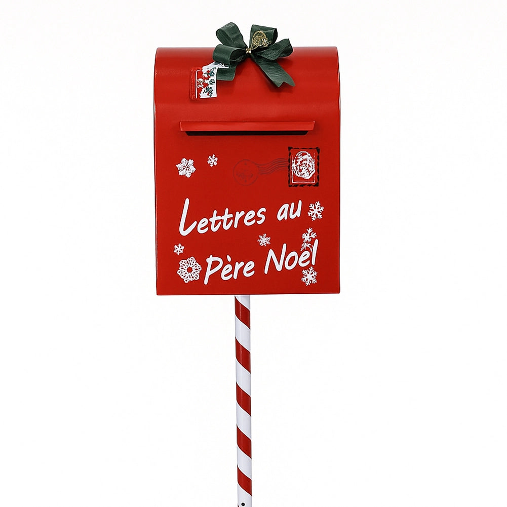 Cassetta Postale di Babbo Natale Letterina Rosso Decorazione Natalizia 30.5x114cm