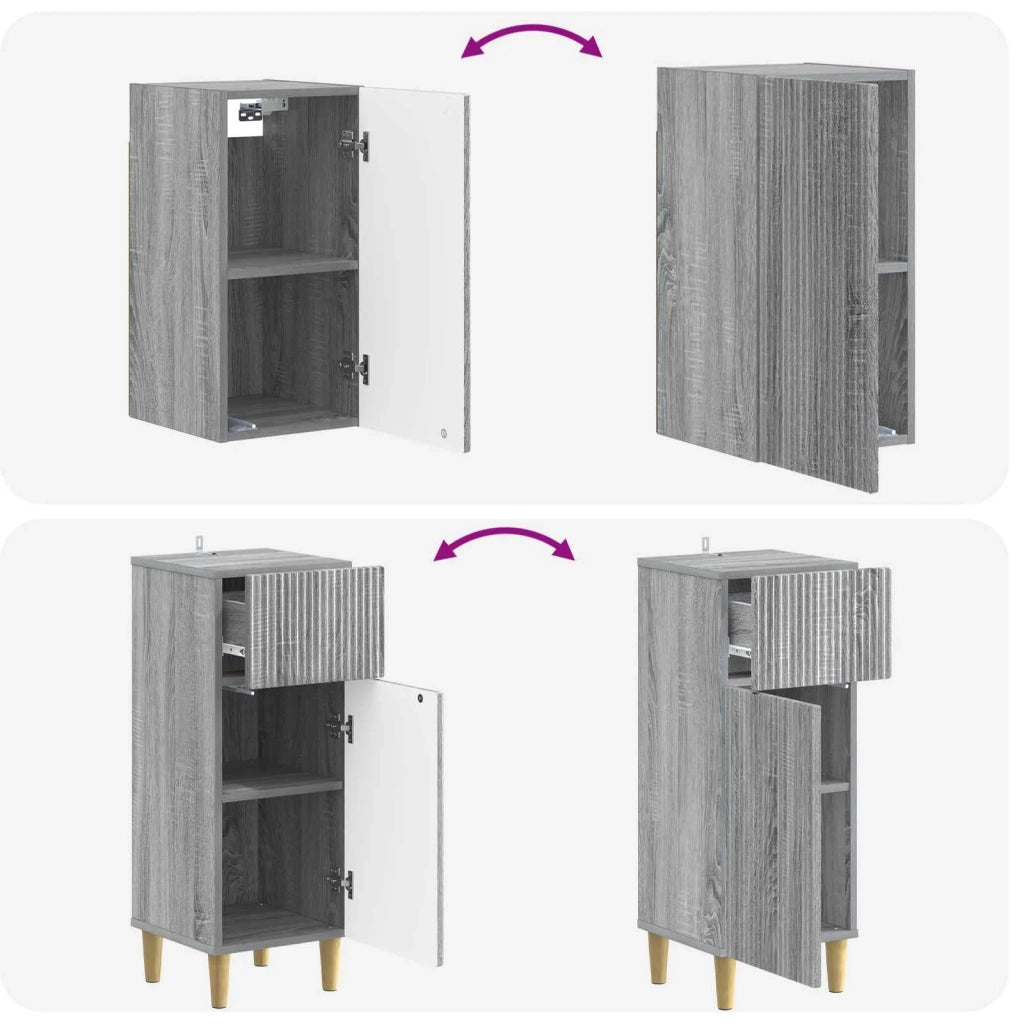 Set di armadietti da bagno in 3 pezzi ARNHEM Sonoma grigio 3417771