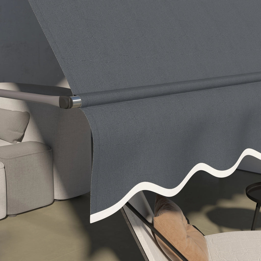 Toldo Manuale Retrattile con Manovella ¨C zephmum ¨C Grigio Scuro 350x120x210-300 cm