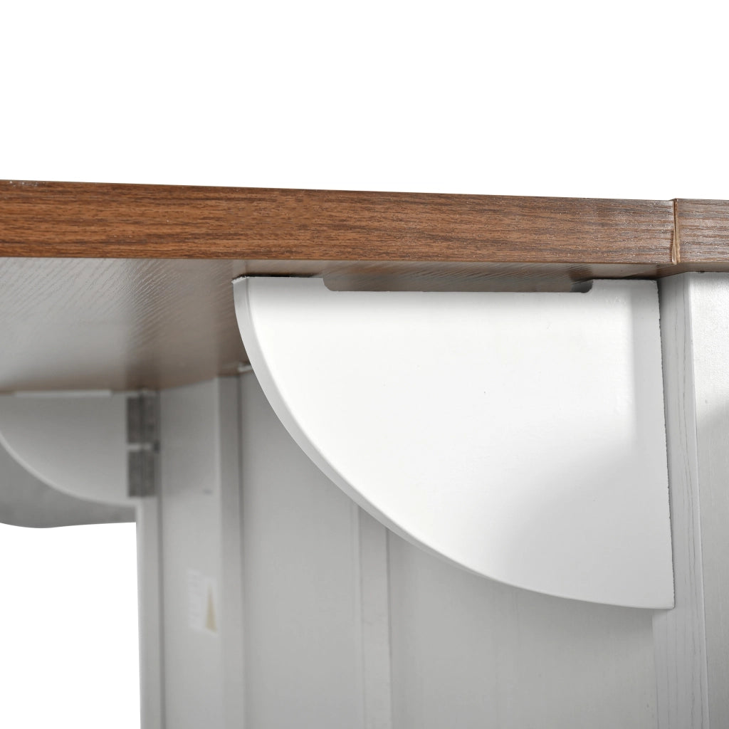 Isola Cucina con Piano Estraibile e Ruote ¨C MINIMAL ¨C Legno, 2 Porte Scorrevoli, 3 Cassetti