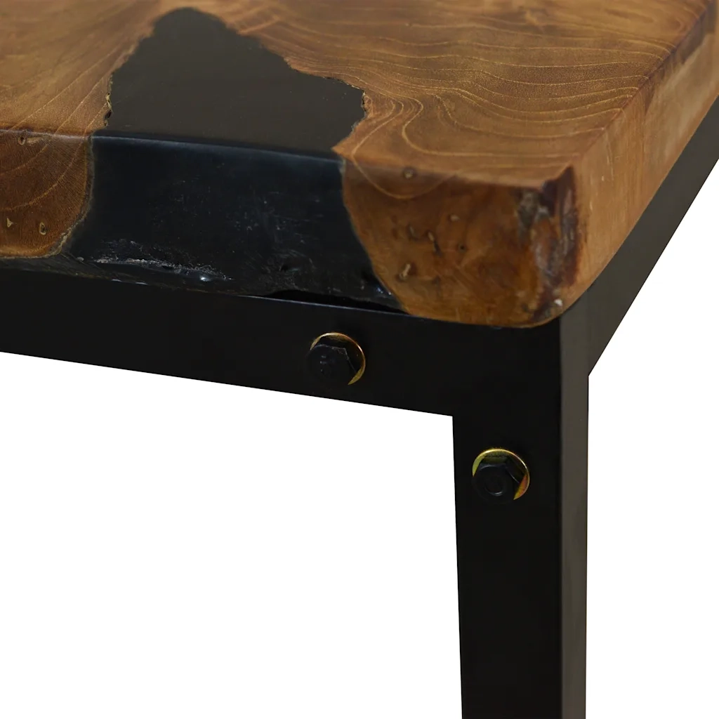 Tavolino da salotto | Tavolino da caff¨¨ | Tavolino da Soggiorno in Legno di Teak e Resina 60x60x40 cm