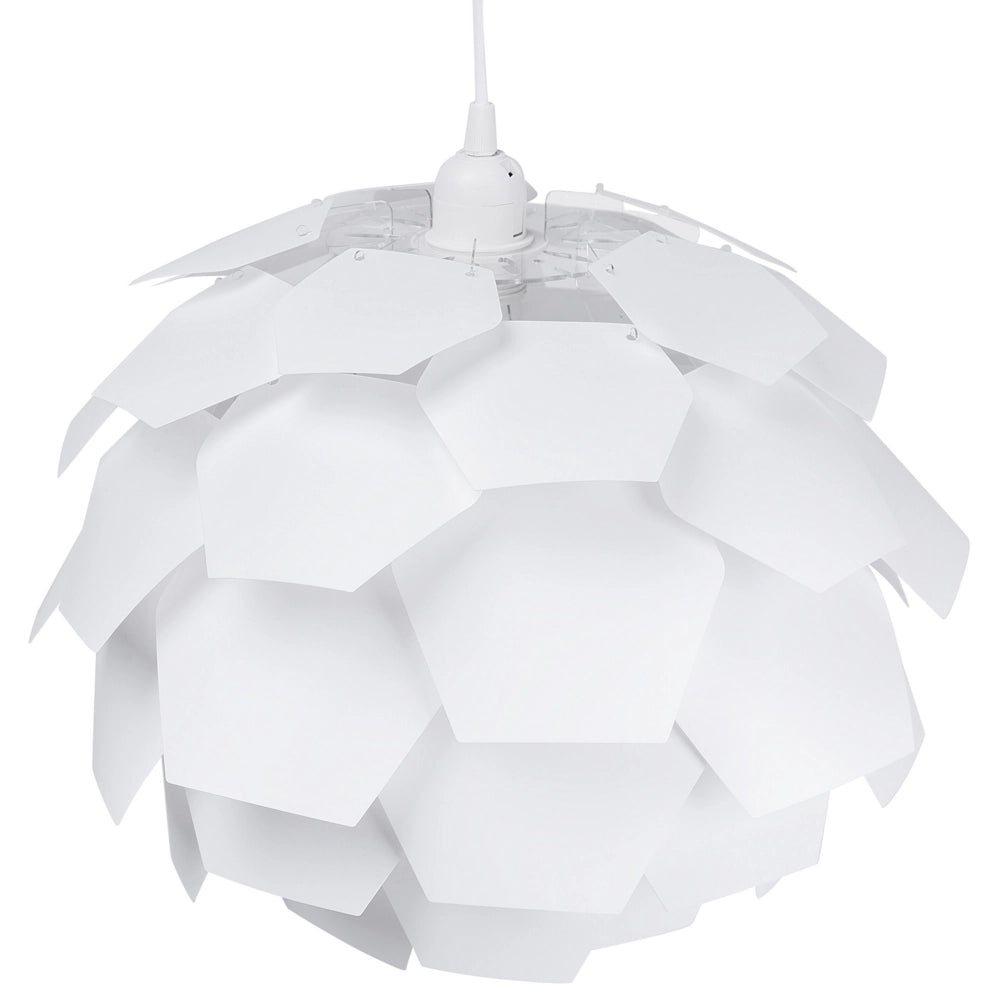 Lampadario Lampada a Sospensione con paralume a globo in plastica bianca a forma di pigna