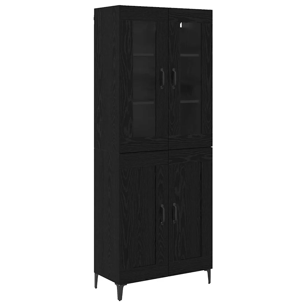 Credenza Rovere Nero 69,5 x 34 x 180 cm Legno ingegnerizzato 3403582