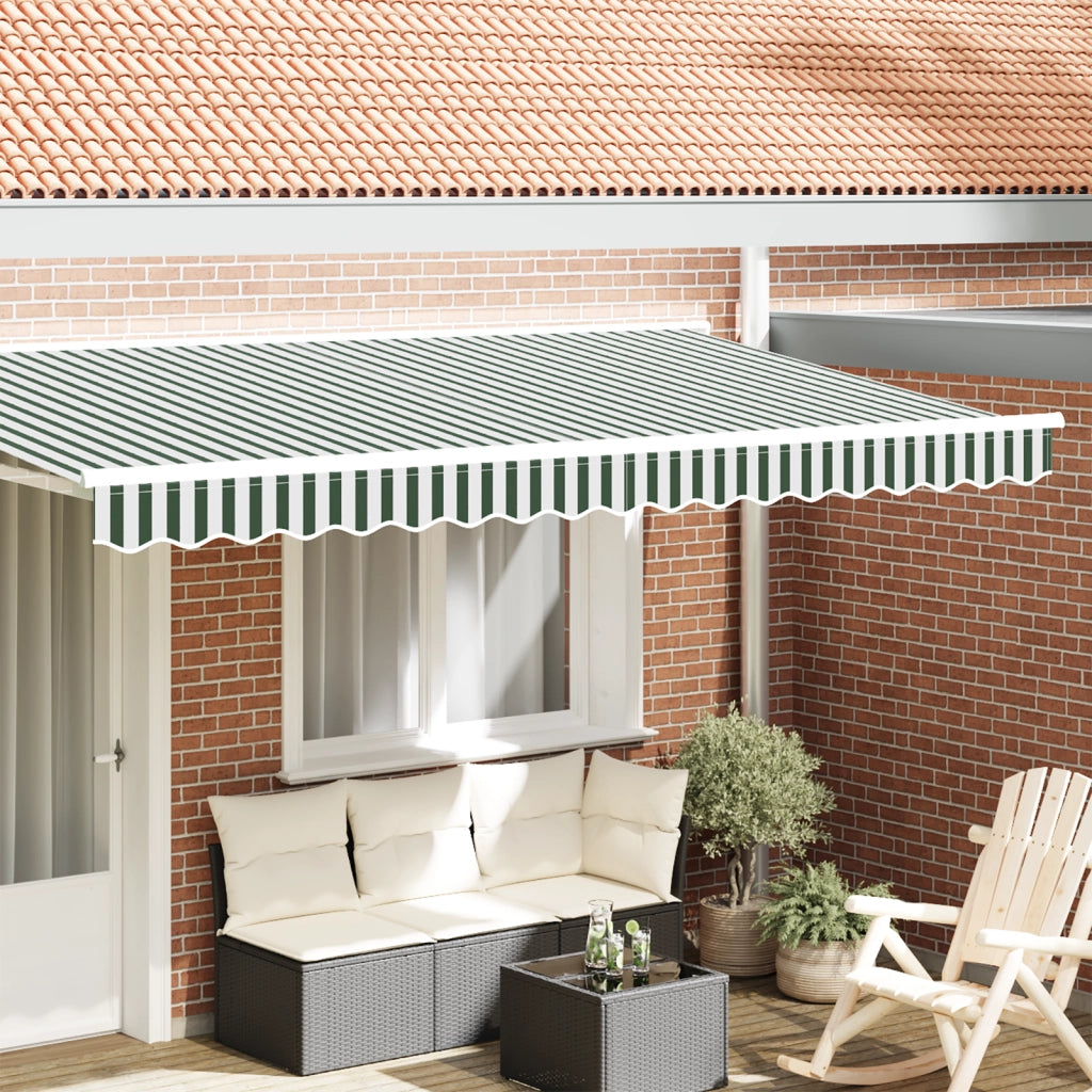 Valance Ombrellone per Struttura da 4 m Verde e Bianco 3.8x0.2 m