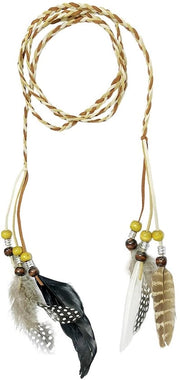 Cintura per capelli - stile etnico - tessuto intrecciato - 150 cm - colore cachi - 1 pezzo