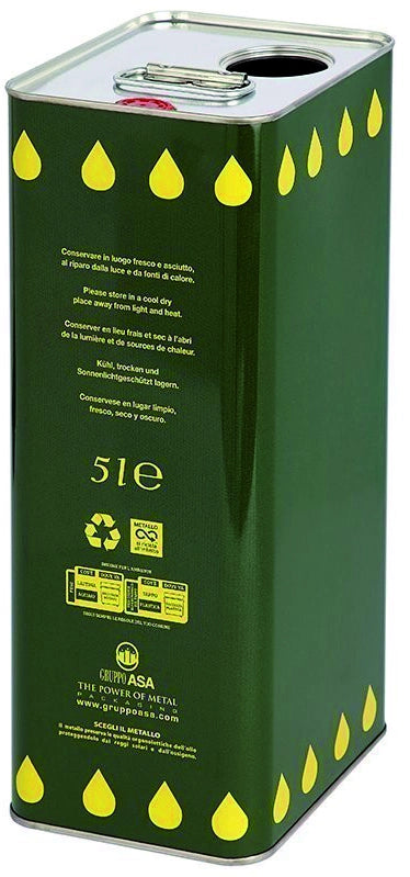 LATTINA PER OLIO SENZA TAPPO cm. 12x15x31,5 h  lt.  5 con doppio foro 12.00 pz
