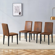 SEDIA DA PRANZO Set da 4 pezzi 90 cm Tessuto Marrone e Metallo Nero