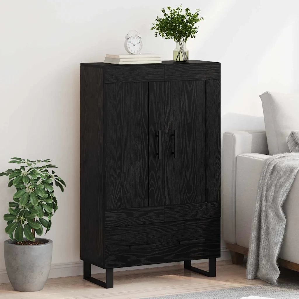 Credenza | Madia | Buffet da pranzo | Armadio da pranzo Rovere Nero 69,5 x 31 x 115 cm Legno multistrato