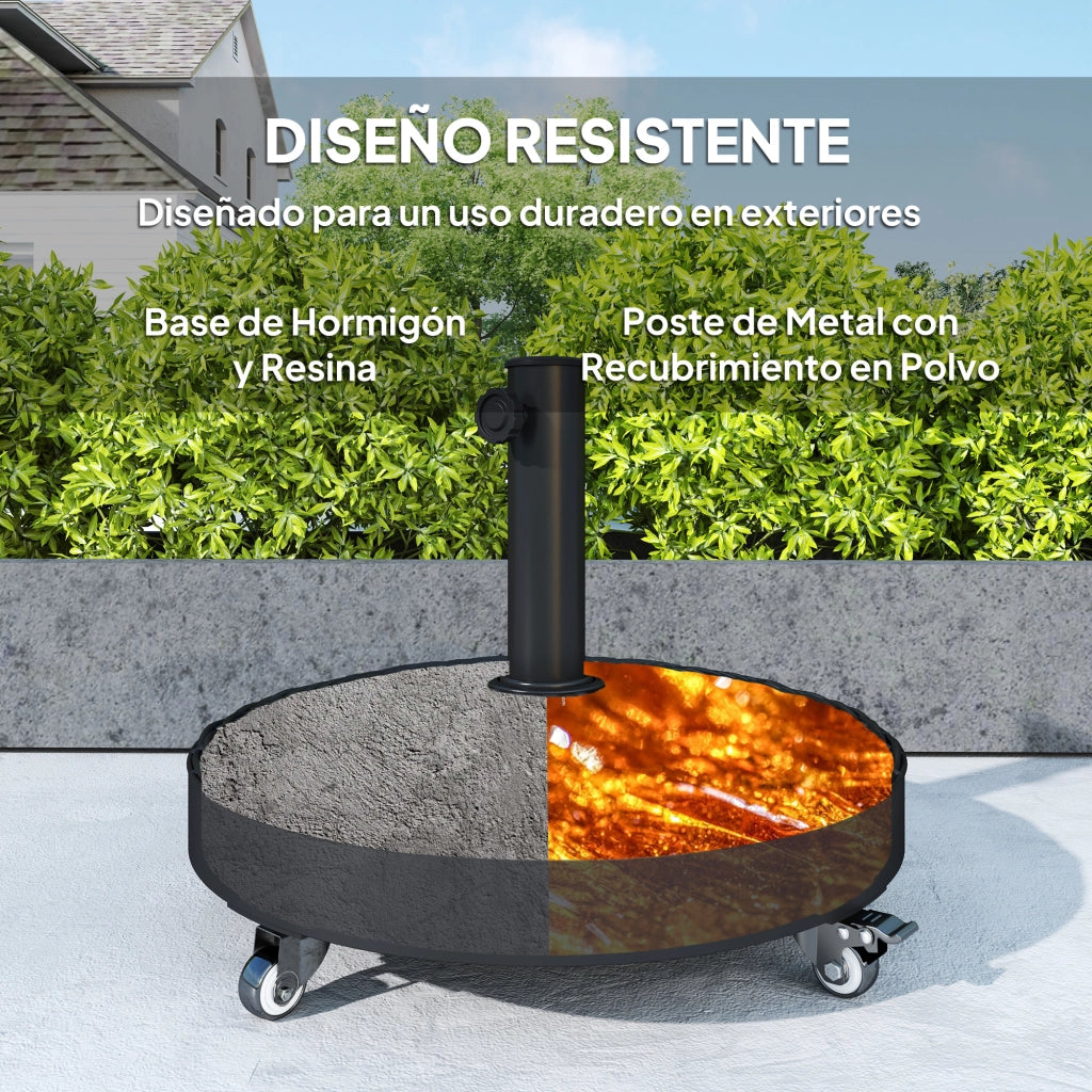 Base per Ombrellone con Ruote ¨C zephmum ¨C Nero ?52x42 cm