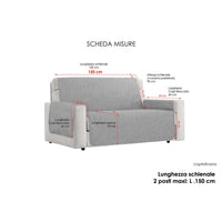 Copridivano con Copri Braccioli Seduta 60 cm in Poliestere Blu Scuro