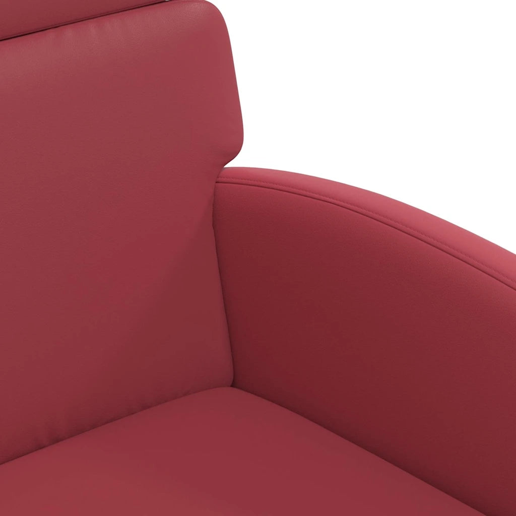 Sedie da Pranzo con Ruote 2 pcs Rosso vino 58 x 65 x 98 cm