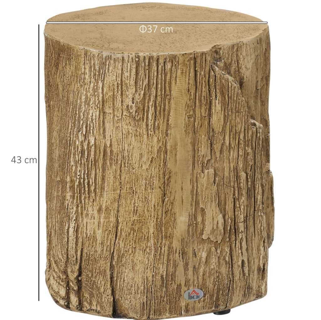 Tavolino da appoggio ?37x43 cm effetto ceppo con 4 piedini regolabili in cemento naturale