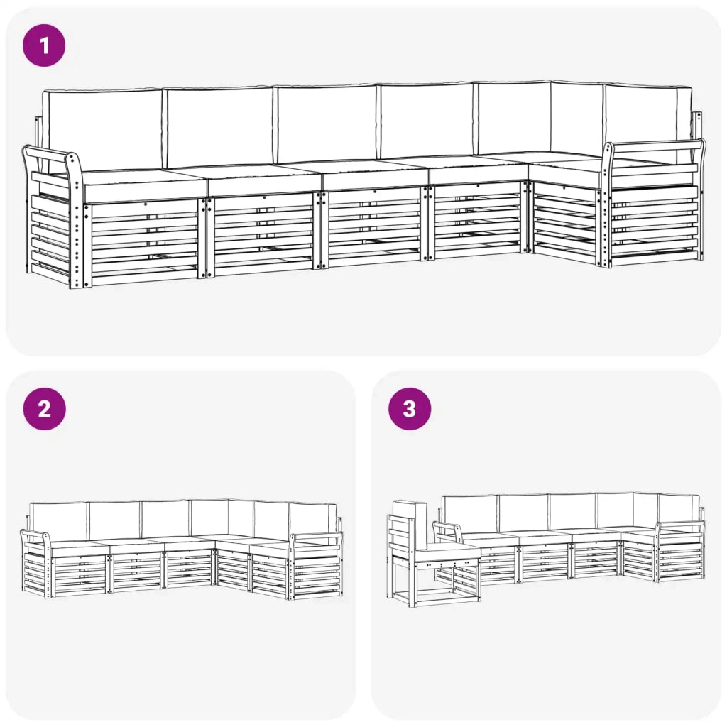 Set di divani da esterno 6 pcs Bianco e Antracite 3391917