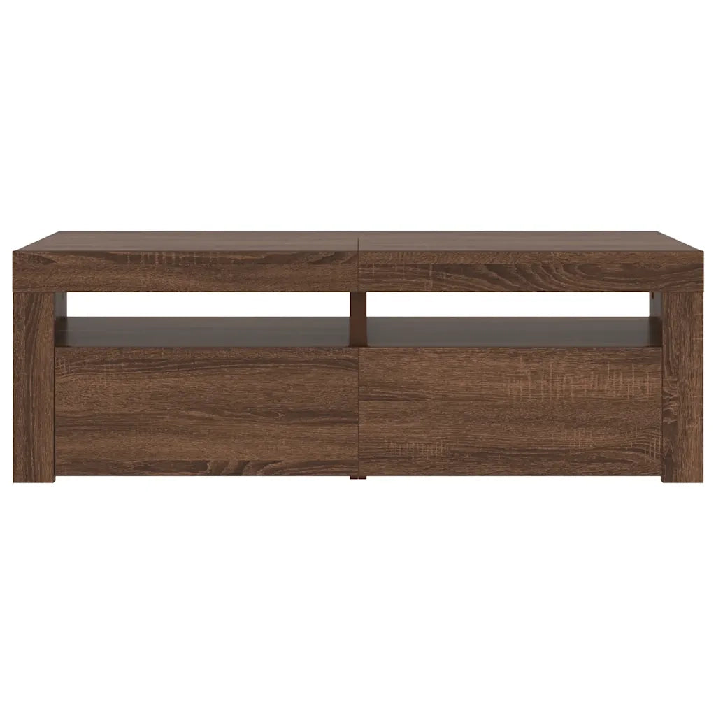Mobile Porta TV con Luci LED Rovere Marrone 120x35x40 cm 815686