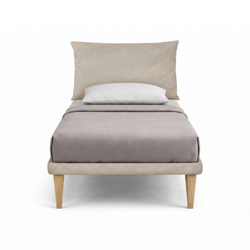 Letto imbottito Piazza e mezzo 120x200 cm Soft - Con rete,Microfibra,Sabbia
