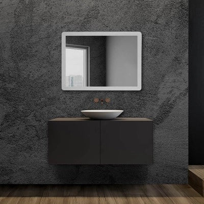 Specchio bagno 60x80 cm con LED naturale e installazione reversibile