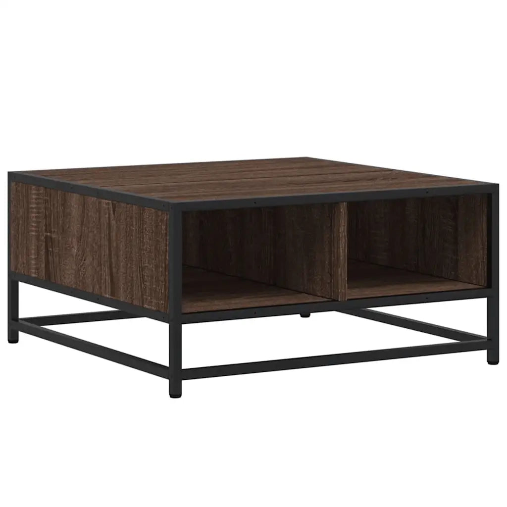vidaXL Tavolino Rovere Marrone 60,5x60,5x30 cm in Truciolato e Metallo