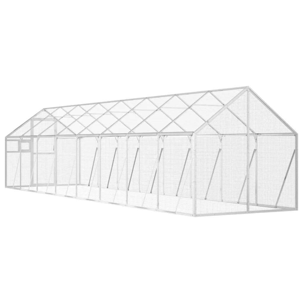 vidaXL Voliera Argento 1,79x8x1,85 m in Alluminio