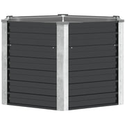 Fioriera per Giardino Antracite 129x129x77cm in Acciaio Zincato