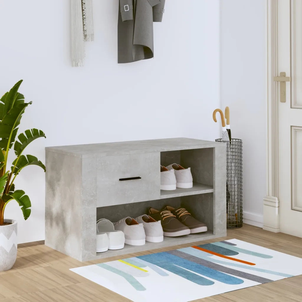Scarpiera | Mobile per scarpe Grigio Cemento 80x35x45 cm in Legno Multistrato