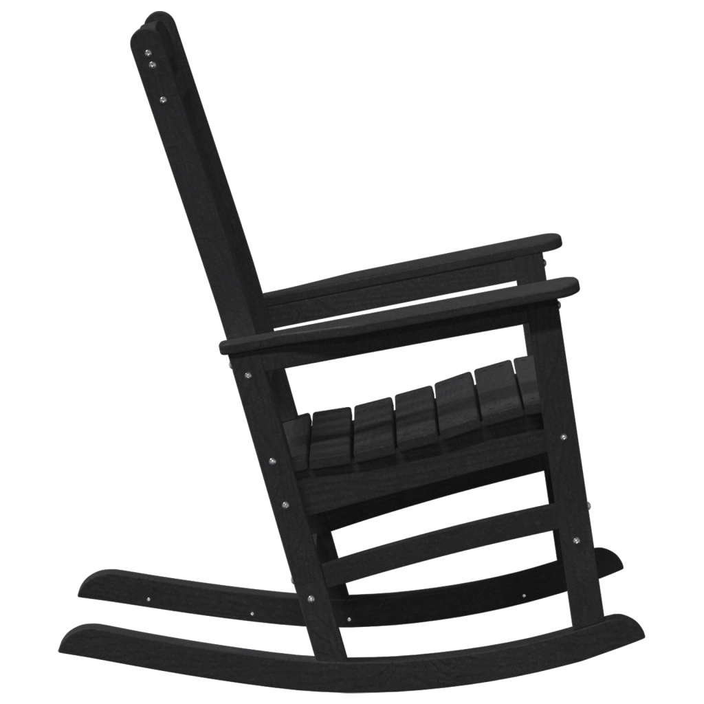 Sedia a dondolo nera 70x92x108 cm HDPE