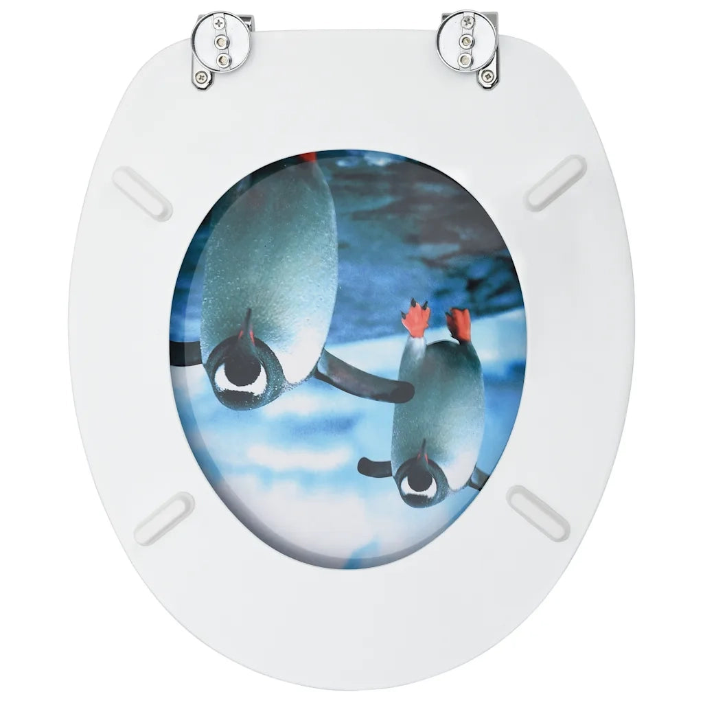 Tavolette WC con Coperchi 2 pz in MDF Design Pinguino 3056409