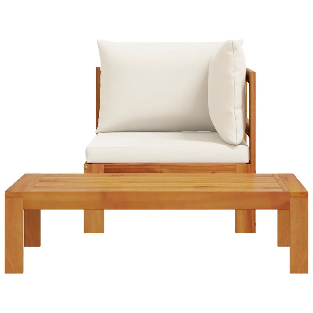Set Divani da Giardino 2pz con Cuscini Legno Massello di Acacia 367626
