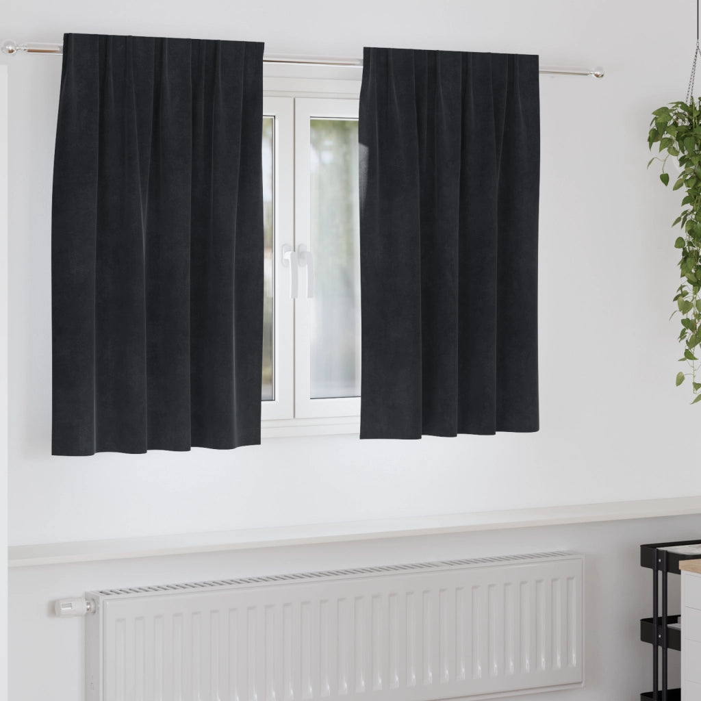 Tende Blackout  con Nastrino 2 pz in Velluto Nero
