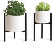Verstelbare Standaard per Fusto per Interno ed Esterno - Standaard per Fiori a Forma di Cilindro in Metallo - Adatto per Fioriere da 20-30 cm per Diverse Dimensioni - Altezza 33 cm - Nero.