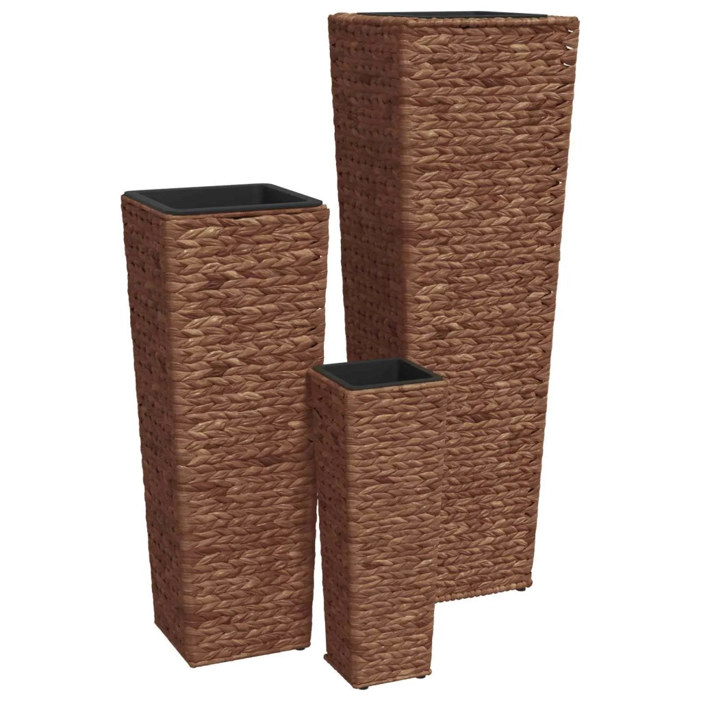Letti Rialzati 3 pz in Giacinto Intrecciato Marrone Scuro 45569