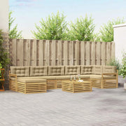 Set di divani da esterno 8 pz Bianco e Beige 3390873