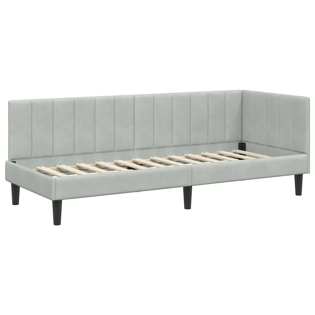 vidaXL Cornice del letto ad angolo Grigio chiaro 80 x 200 cm Velluto