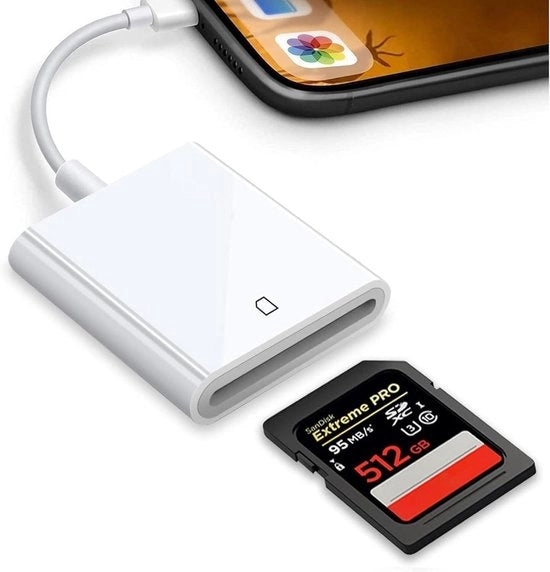 Letture di schede di memoria esterne per iPhone e iPad - Trasferimento di foto rapido - Compatibile con iPhone e iPad Pro/Air/Mini - Plug & Play.