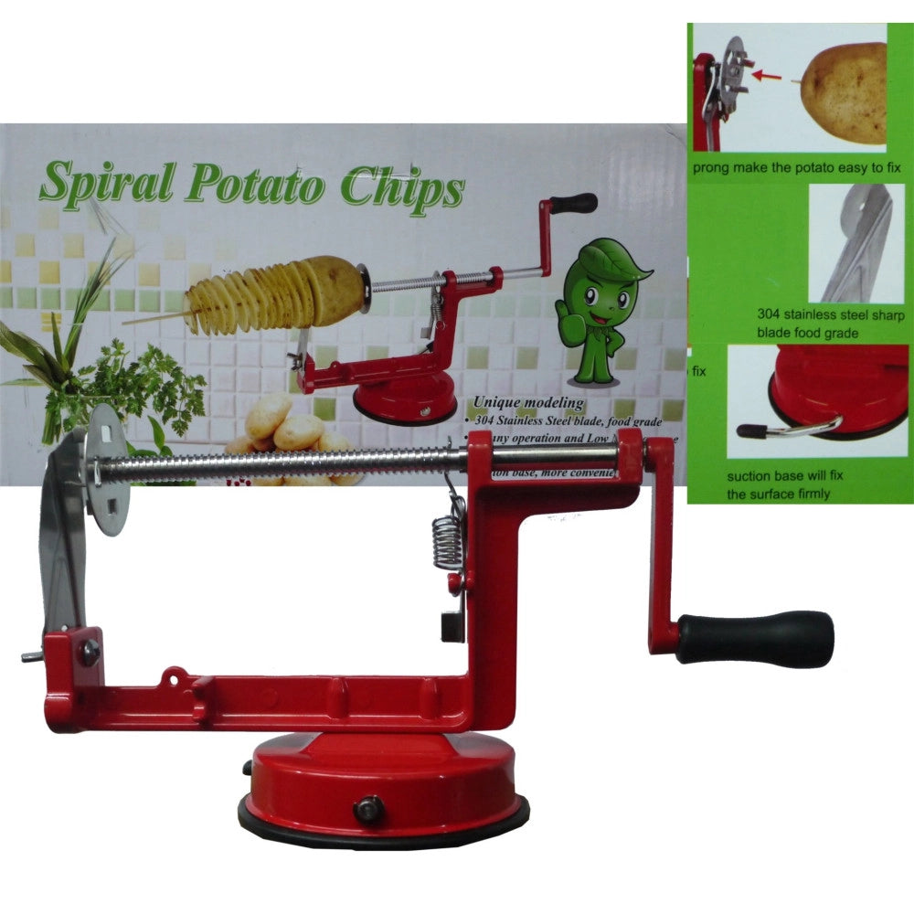 Trade Shop - Spiral Potato Slicer Cutter Patate Chips Taglia Affetta Spirale Ricciolo Taglio -