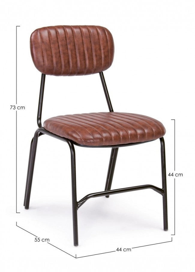 Set 2 Sedie 44x55x78h cm Debbie Arancio Scuro Vintage