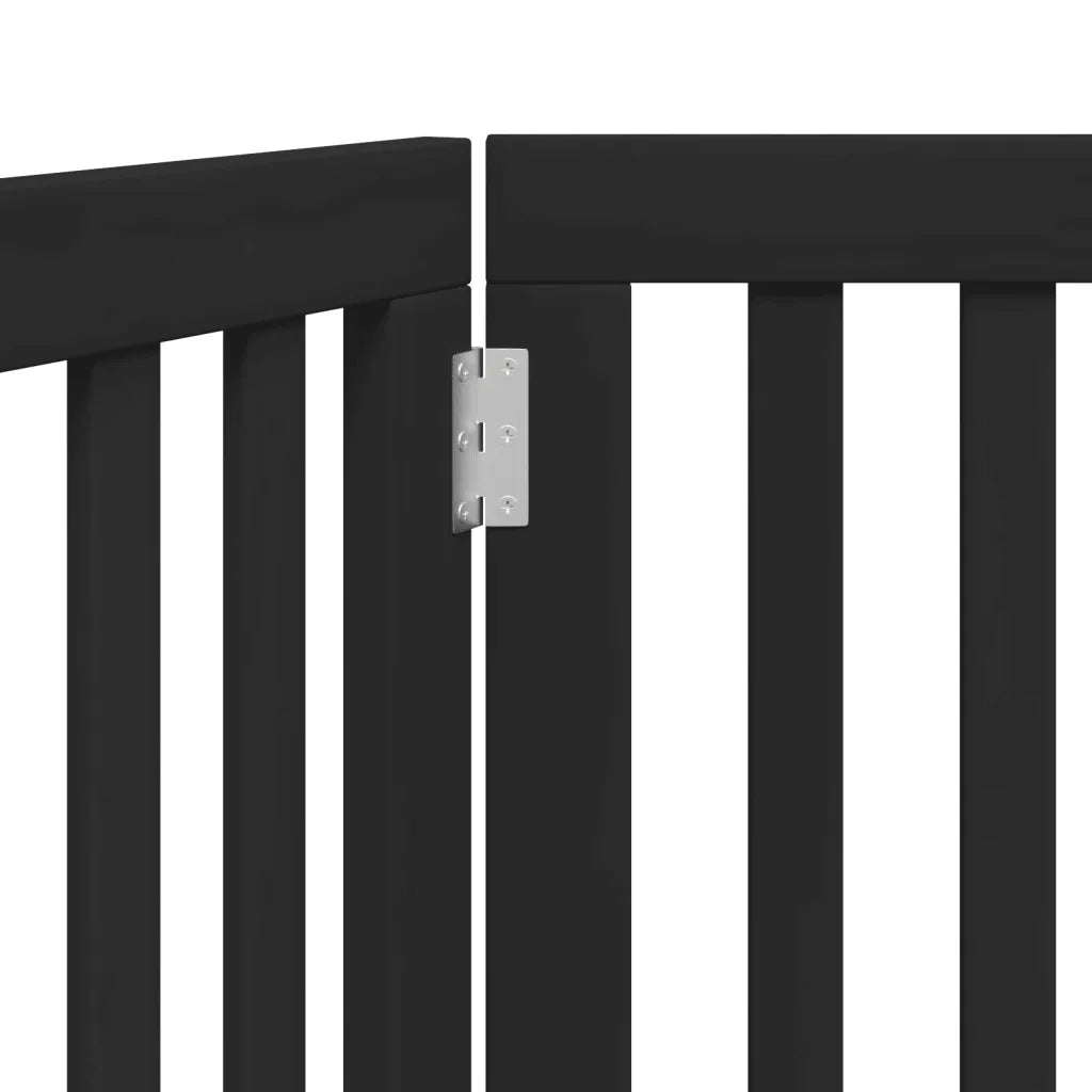 Cancello per Cani Pieghevole 2 Pannelli Nero 160cm Legno Pioppo CFW2339843