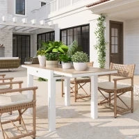 Tavolo da Pranzo da Giardino Allungabile 80-160 cm per 4-6 Posti, Bianco