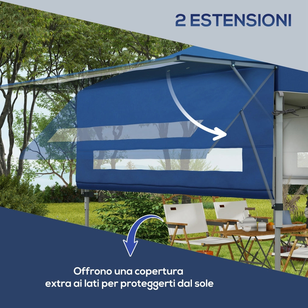 Gazebo Pieghevole 5x3m con Pareti ¨C zephmum ¨C Blu