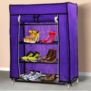 Trade Shop - Armadio Scarpiera Tessuto Porta Scarpe Stivali Acciaio Smontabile 4 Ripiani -