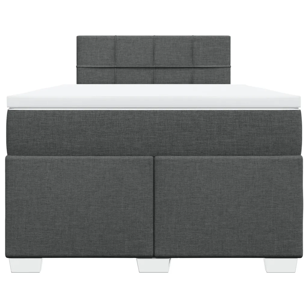 Giroletto a Molle con Materasso Grigio Scuro 120x200 cm Tessuto